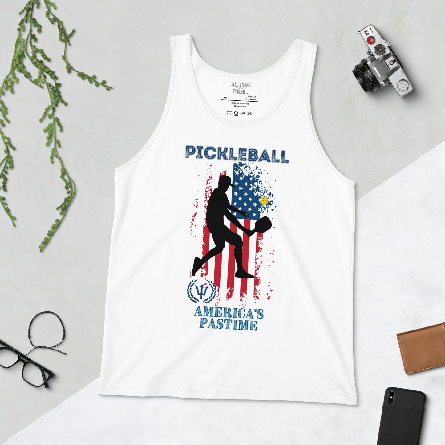 White ALTMR Unisex Tank Top Americas Pastime