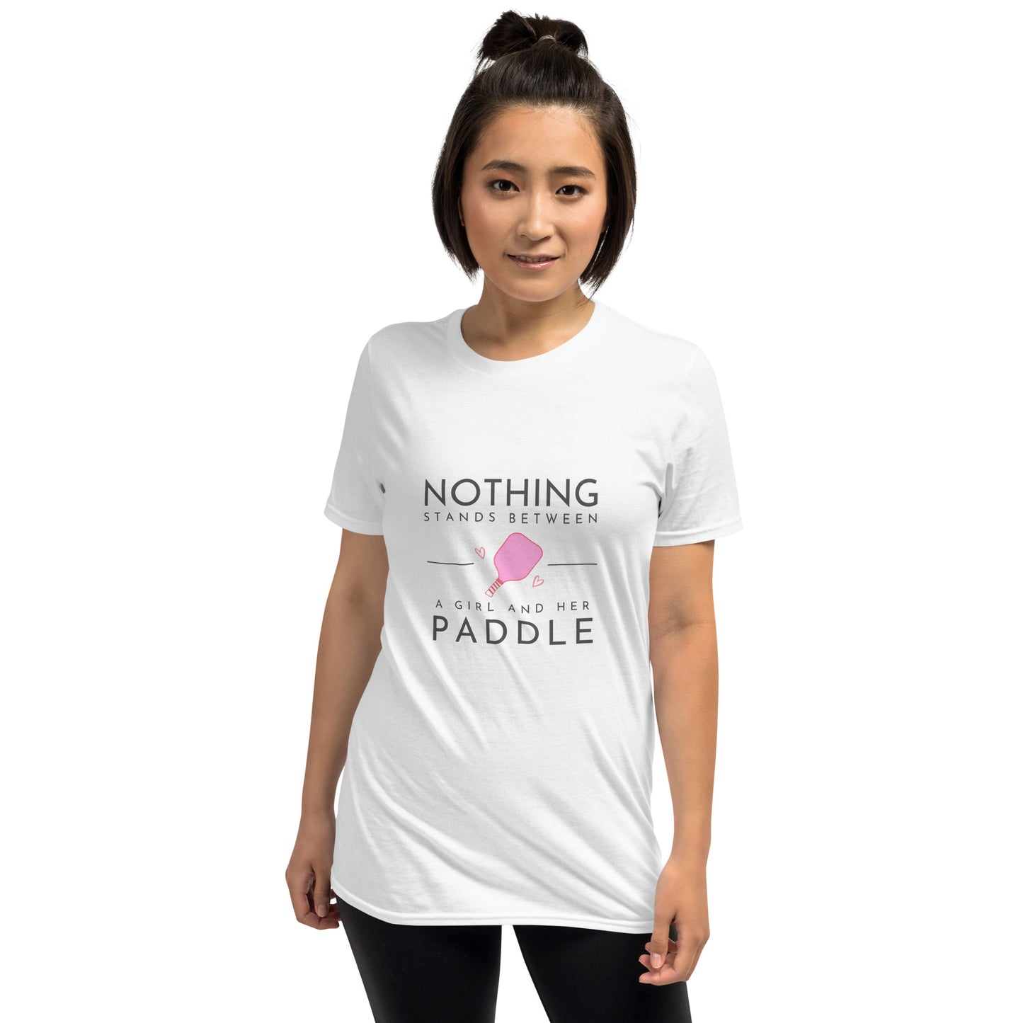 ALTMR Pickleball Short-Sleeve Unisex T-Shirt "NOTHING BETWEEN GIRL AND PADDLE"